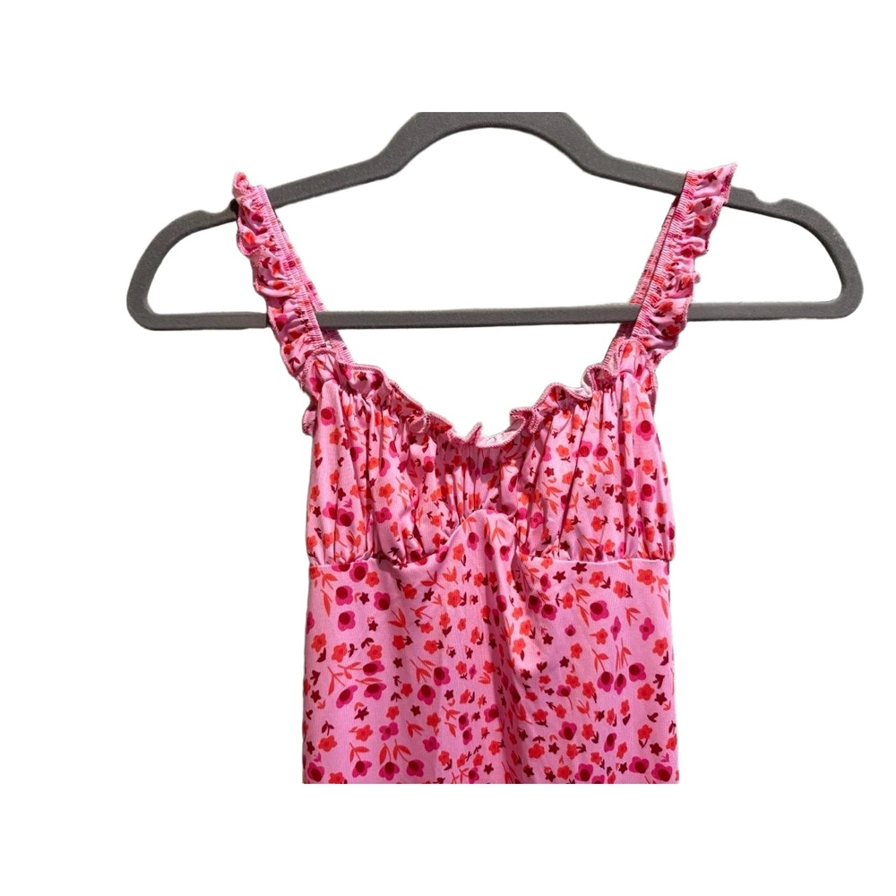 Commense Dress Womens Size S Pink Floral Bohemian Ruffled Straps Romantic - Picture 3 of 6